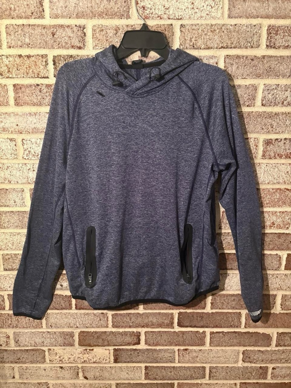 Men's Hooded Performance Pullover Jacket - Heather Navy